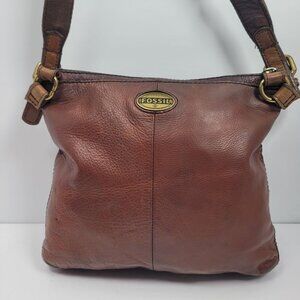 Vintage Fossil Women's Brown Leather Crossbody Bag